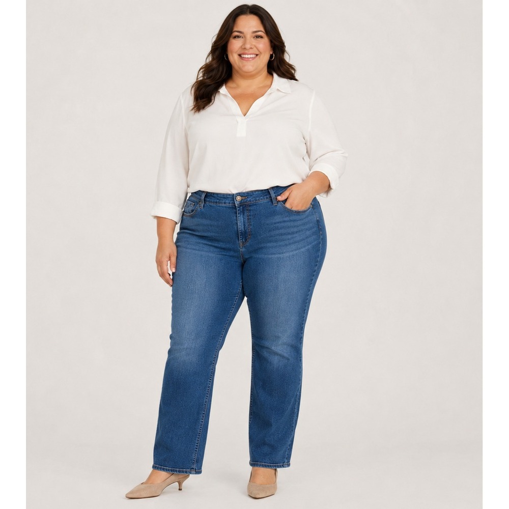 Silver Jeans Suki Straight Leg Jeans Womens Plus 22 Stretch 32 Length